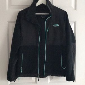 Black and Teal North Face Jacket